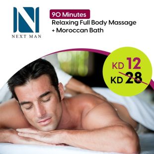 60 Minutes Relax Massage +30 min Moroccan Bath from -Next Man