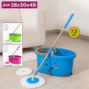 ممسحة تنظيف الارضيات السحرية تدور 360 درجة مع دلو تجفيف