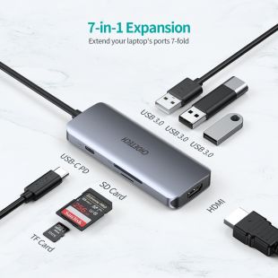 محول نوع USB Type C متعدد الاستخدامات7 في 1 من Choetech 