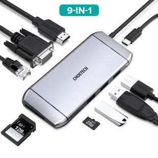 محول USB Type-C UHB متعدد الاستخدامات 9 في 1 من Choetech