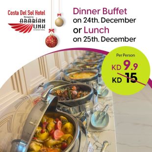 Celebrate with a Dinner Buffet Dec 24 or Lunch Dec 25 at Costa del Sol – Arabian Link