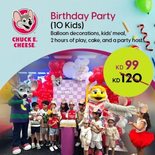 Celebrate your Kids Birthday Party for 10 Kids at Chuck E.Cheese
