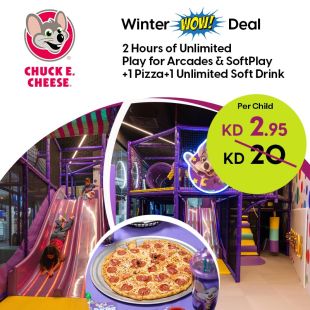 Enjoy 2 Hours of Open Play with Pizza & Unlimited Drinks at Chuck E. Cheese