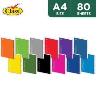Class A4 Notebook 80 Sheets - Assorted Colors