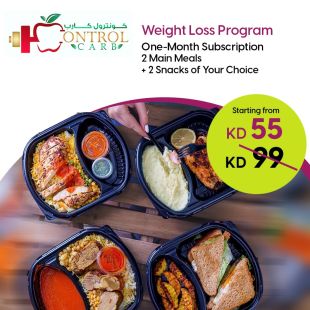 One Month Diet Package With 2 or 3 Meals Daily Delivered to your Home From Control Carb
