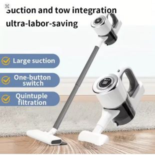 مكنسة كهربائية لاسلكية قابلة لإعادة الشحن بقوة 120 واط مع فلتر HEPA