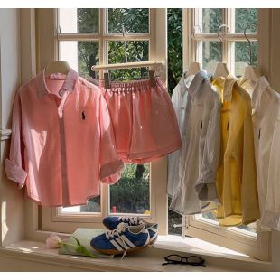 طقم قميص وشورت من القطن للبنات