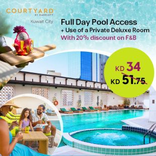 Full-Day Pool Access + Deluxe Room for 3 Persons at Courtyard by Marriott Hotel