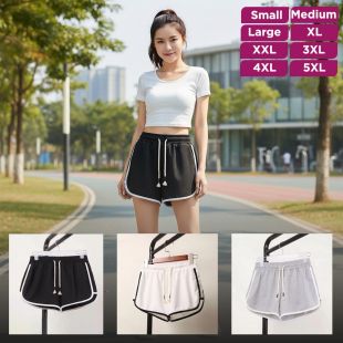 Korean Style High Waist Loose Sports Shorts For Women