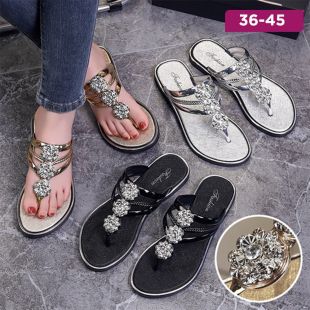 نعال مسطح مزين بالماس للسيدات