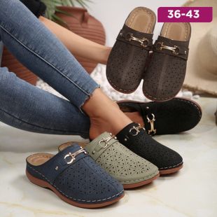 Casual Closed-Toe Thick-Soled Half-Slippers for Women