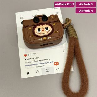 Protective Case with Lanyard Monster Bag Design for AirPods