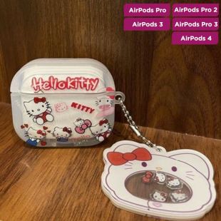 Protective Case with Pendant KT Cat Design for AirPods