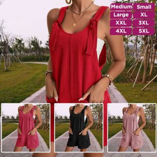 Summer Belted Shorts Bodysuit for Women