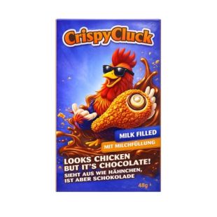 Crispy Cluck Fried Chicken Shaped Milk Chocolate with Milk Filling 48g