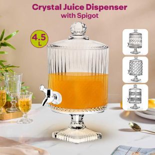Crystal Juice Dispenser with Spigot 4.5L