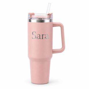 Customized Light Pink 1200ml Thermal Flask - English or Arabic Designs