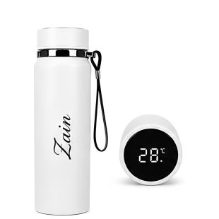 Customized White 800ml Thermal Flask - English or Arabic Designs