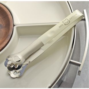 Cute Cat 304 Stainless Steel Food Clip 3 x 17.5cm