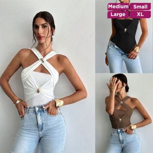 Elegant Cross Neck Top for Women
