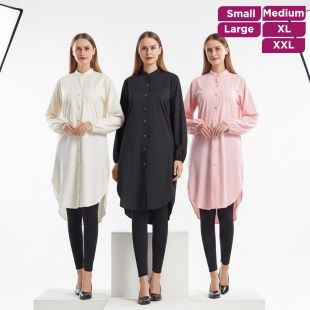 Long Sleeve Loose Plain Shirt For Women