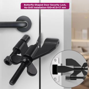 قفل أمان للأبواب بدون حفر شكل فراشة – 100×47.5×17 مم
