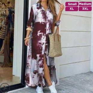 Stylish Long Buttoned Dress for Women