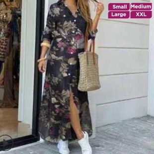 Deluxe Long Buttoned Dress for Women