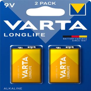 مجموعة من 2 بطارية Longlife قوة 9 فولت من VARTA