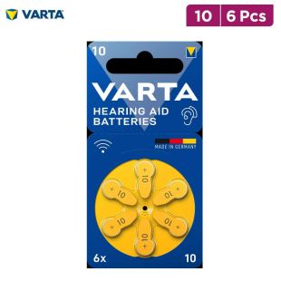 Pack of 6 Pcs Hearing Aid Batteries Size 10 by VARTA