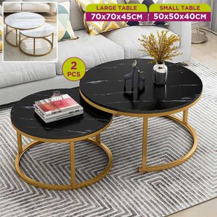 Set of 2 Nesting Round Side Tables