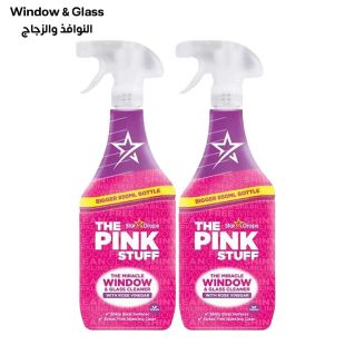 The Pink Stuff The Miracle Window & Glass Cleaner with Rose Vinegar 2 x 850ml