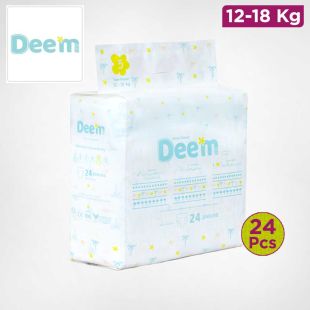 DEEM Baby Tape Diaper Size 5 XL (12–18kg) – 24pcs