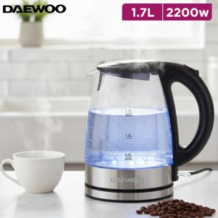1.7L Glass Electric Kettle 2200W by Daewoo