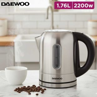 1.76L Cordless Stainless Steel Kettle 2200W by Daewoo