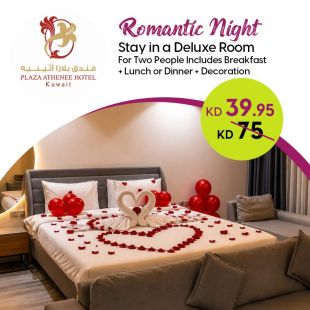 Romantic Night for Two Persons in a Deluxe Suite at Plaza Athenee Kuwait