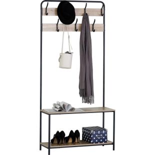 Multi-Purpose Organizer with Hangers and Shoe Shelf