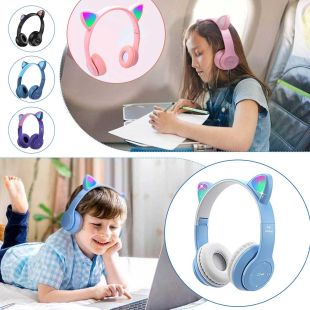 سماعة رأس لاسلكية للأطفال تصميم Cat Ear
