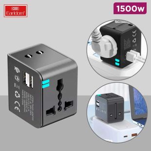 Universal Power Adapter with Dual USB-A Ports 1500W by Earldom