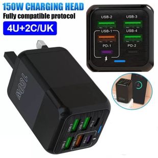Fast Charger 150W with 6-Port USB GaN Wall Charger by Dacksi