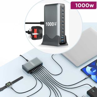 1000W GaN 4 with 8 USB-C Ports and 2 USB-A Fast Charging Station