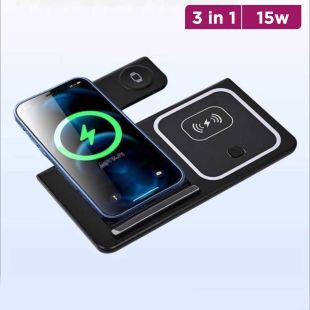 3 in 1 Foldable Wireless Charging Station for Multiple Devices 15W