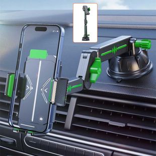 Extended Telescopic Car Phone Holder with Suction Base