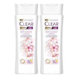 Clear Women's Anti-Dandruff Soft & Shinny Shampoo 2 × 200 ml