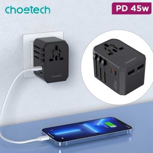 Choetech PD45W with Dual USB-C and USB-A Travel Wall Charger