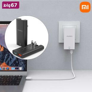 شاحن حائط GaN بقوة 67 واط مع منفذ USB-C ومنفذ USB-A من Choetech