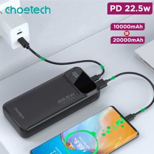 22.5W PD Power Bank with 2 USB-A and 1 USB-C Ports by Choetech