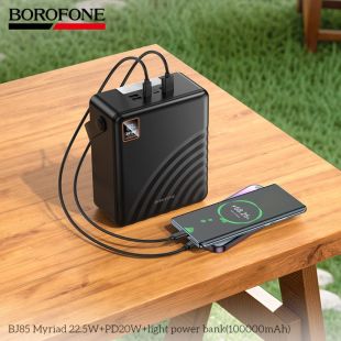 Power Bank With Light And Fast Charging 100000mAh by BOROFONE