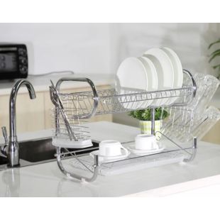 Dish Drying Rack with Cutlery Organizer 46 x 25 x 36cm