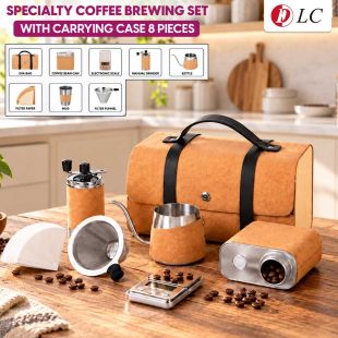 Specialty Coffee Brewing Set with Carrying Case 8 Pieces by DLC - Sheeel Kuwait Deal
